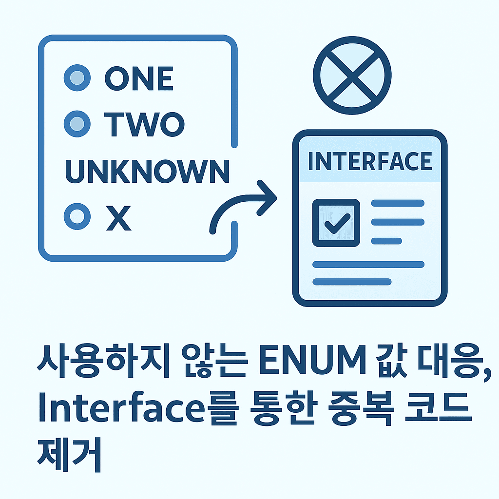 사용하지 않는 ENUM 값 대응 , Interface 를 통한 중복 코드 제거