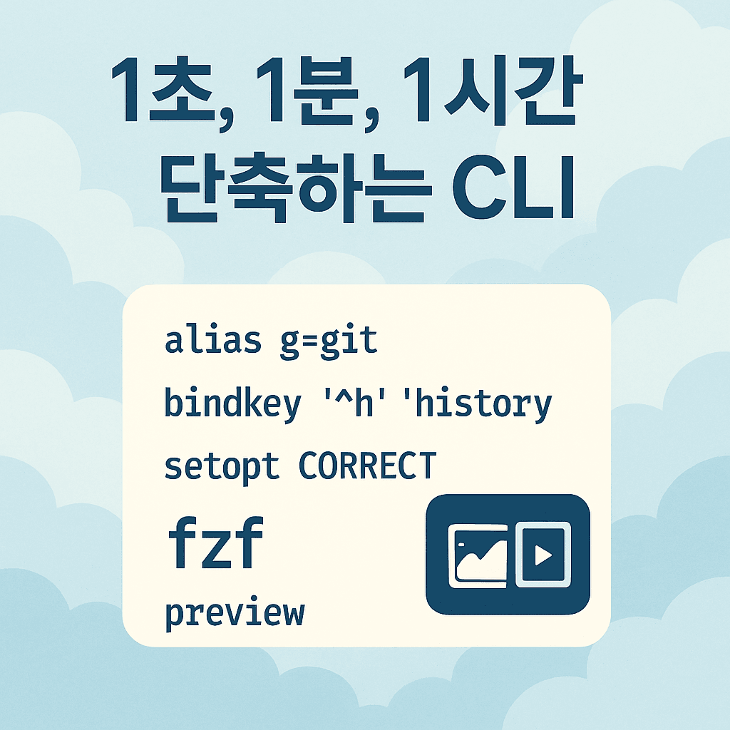 개발자의 1초, 1분, 1시간을 단축시키는 CLI (1) - zshrc 및 cli tool 소개